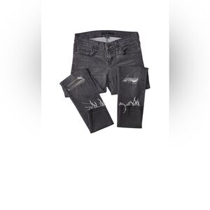 Flying Monkey Gray Shredded Skinny Jeans  Size 25